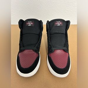 NEW! Lakai Skateboard Shoes Sneakers Telford Black/Burgundy Suede Size 5 Youth